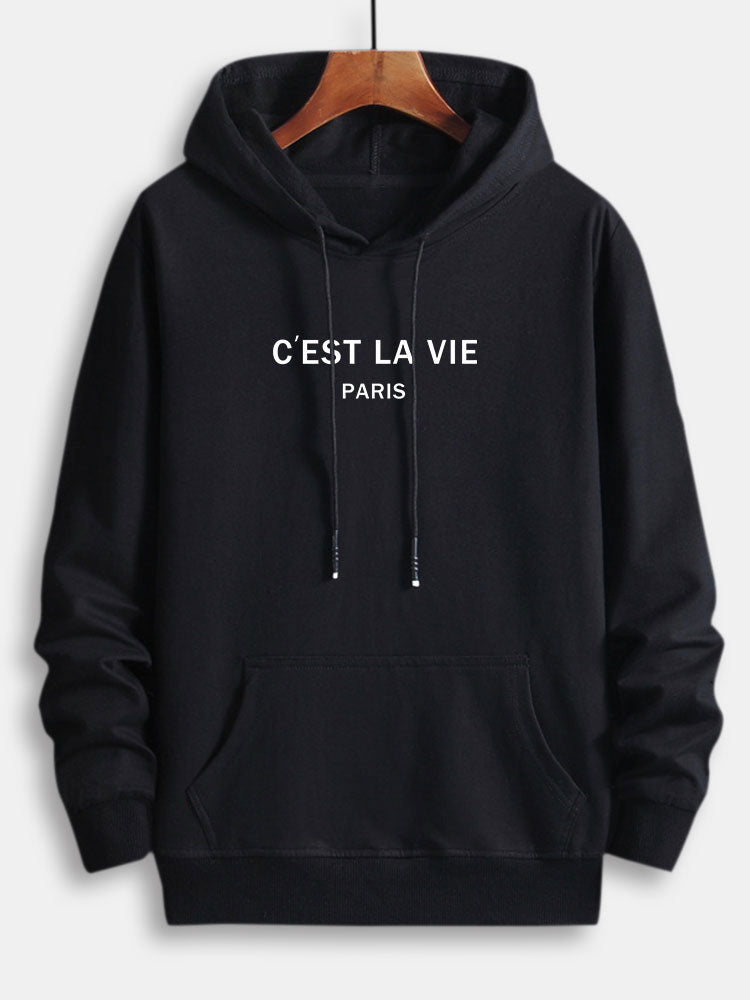 Paris Letter Print Katoenen Hoodie