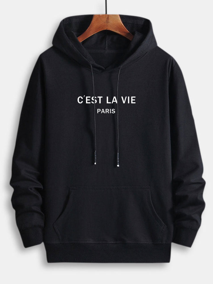 Paris Letter Print Katoenen Hoodie
