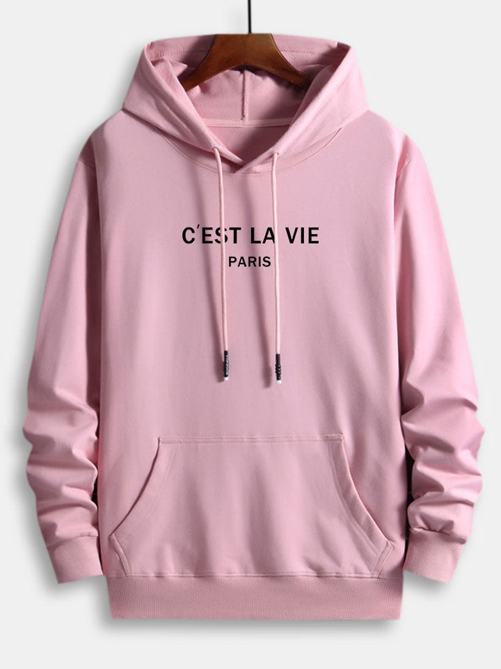 Paris Letter Print Katoenen Hoodie