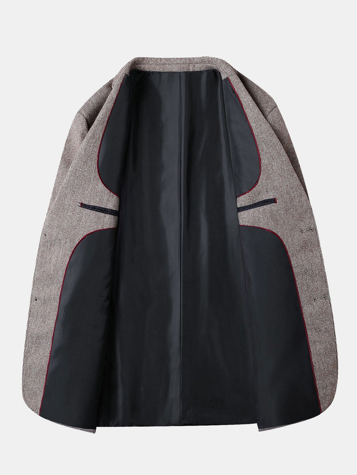 Wol Look Fijn Ruit Blazer