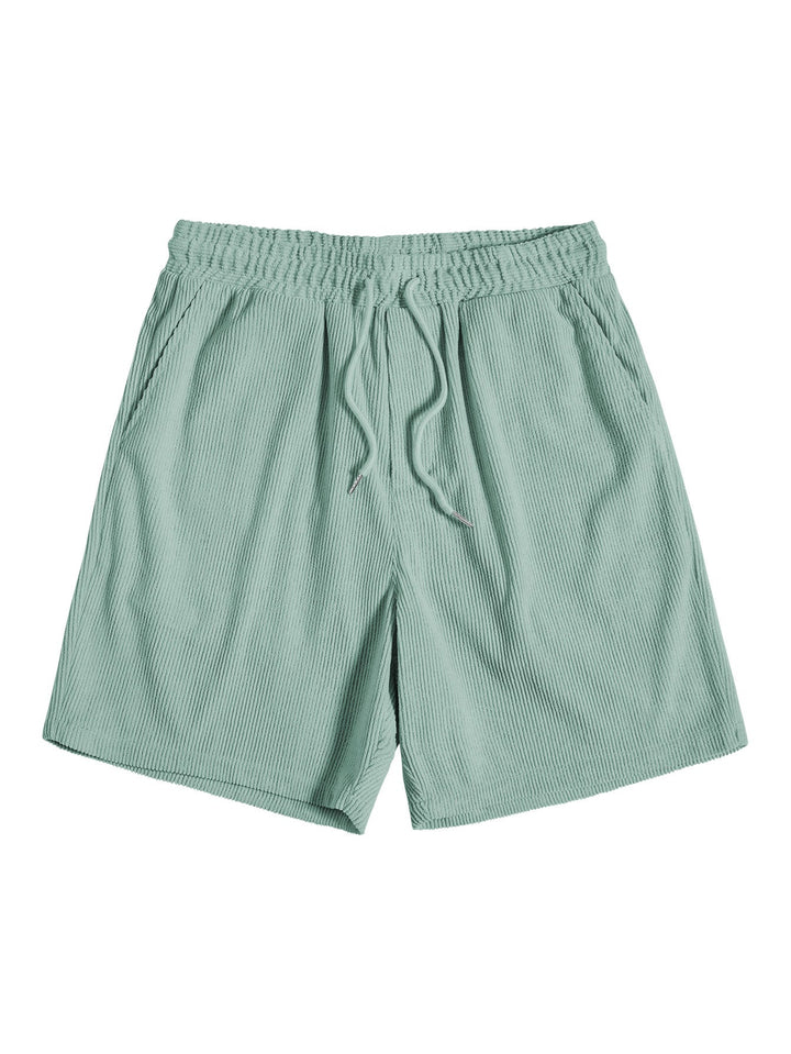 Korte Mouwen Corduroy Overhemd met Knopen & Shorts