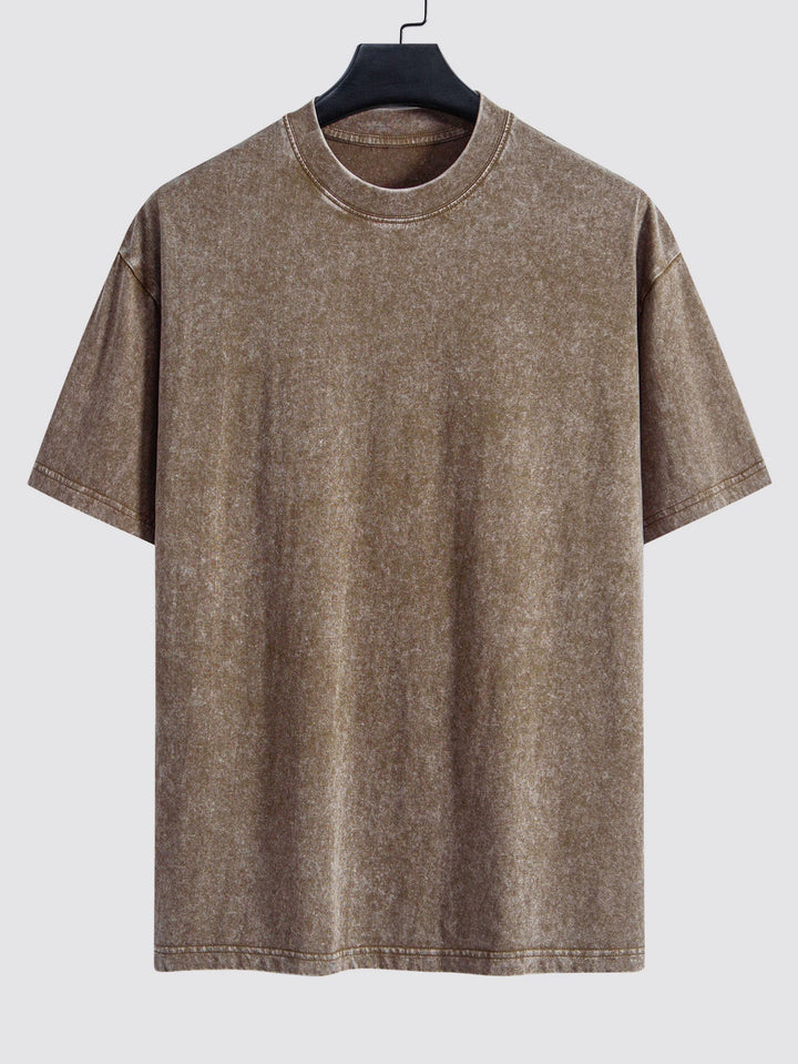 Basis Gewassen Versleten Drop Shoulder Oversized T-Shirt