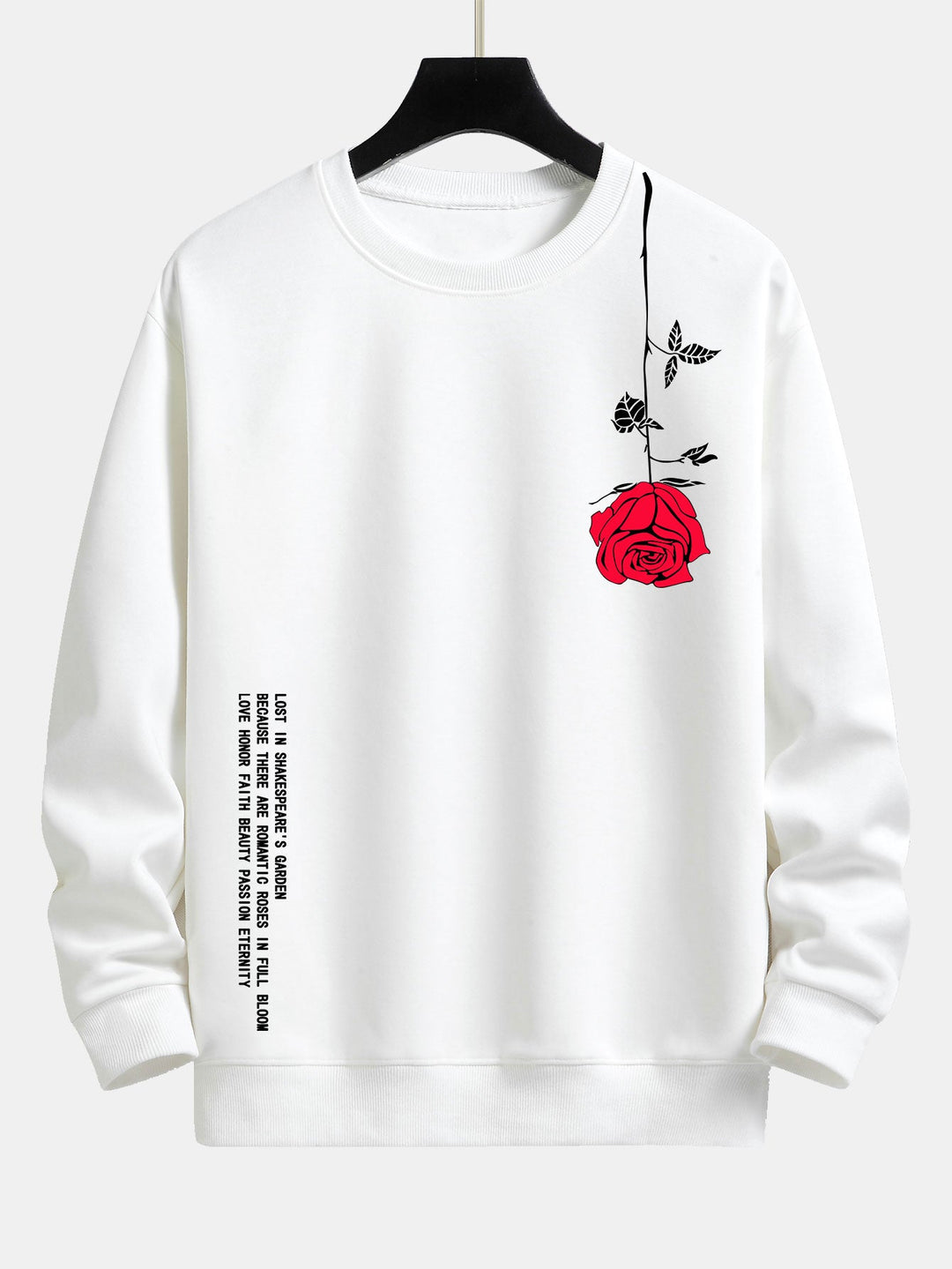Slogan Rozenprint Relax Fit Sweatshirt