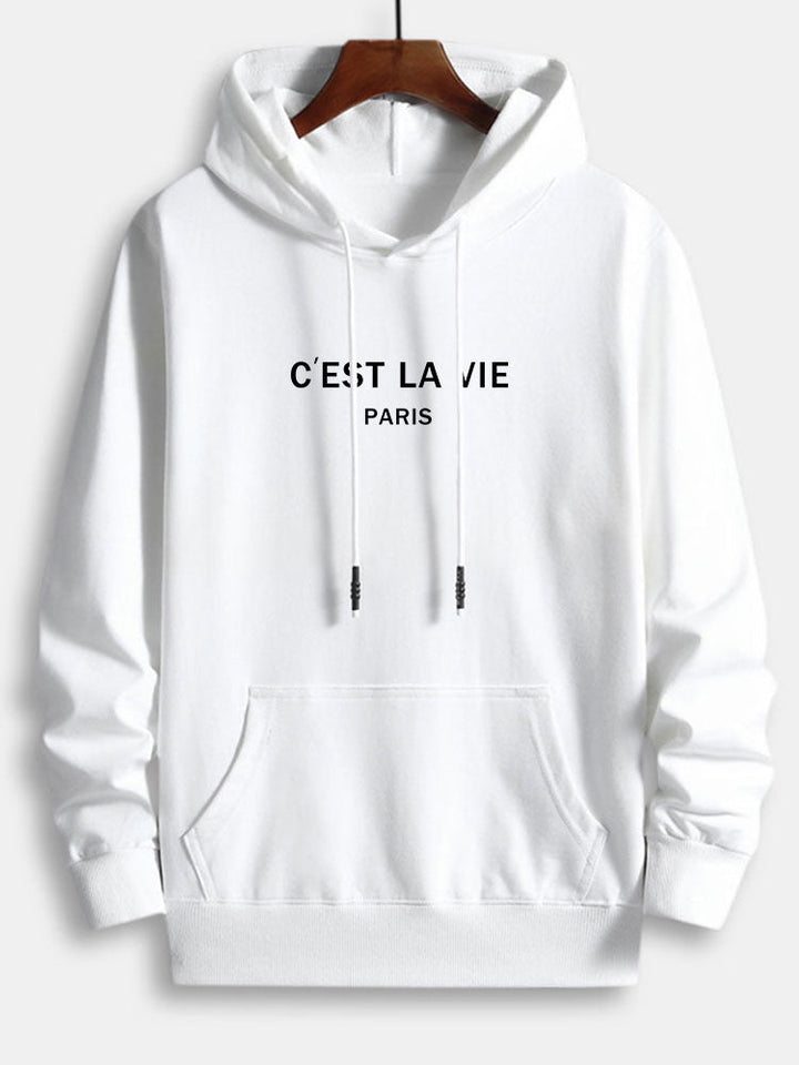 Paris Letter Print Katoenen Hoodie