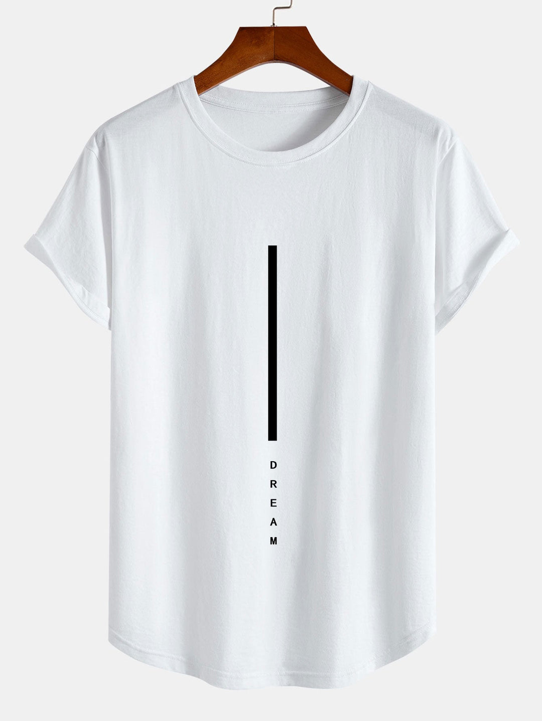 Dream Stripe Print Katoenen Boog Hem T-Shirt