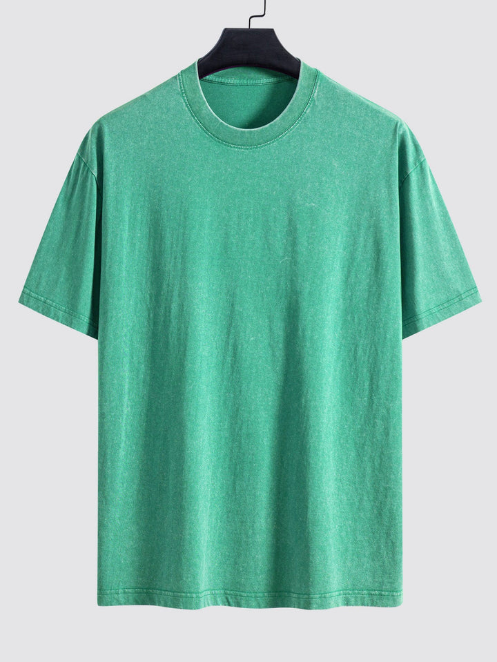 Basis Gewassen Versleten Drop Shoulder Oversized T-Shirt