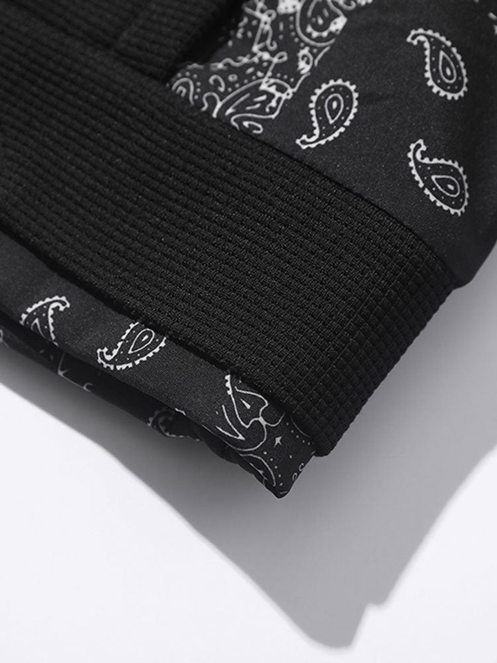 Paisley Print Paneel Waffle Sweatshirt