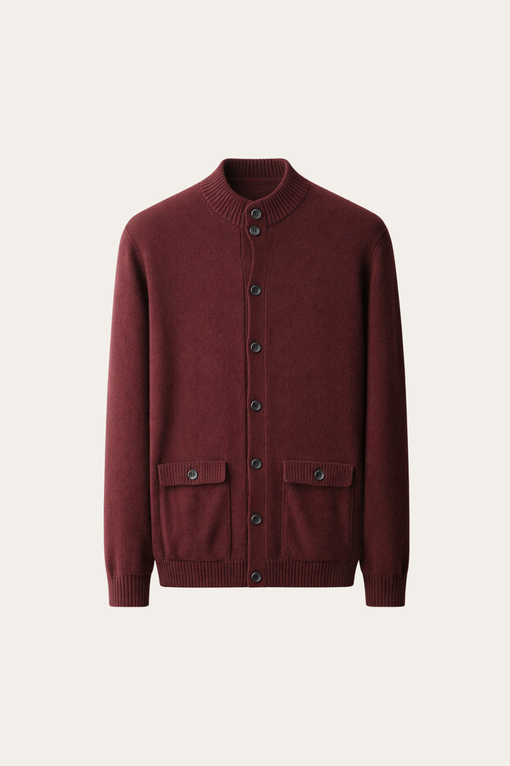 Giotto Knit Cardigan Maroon