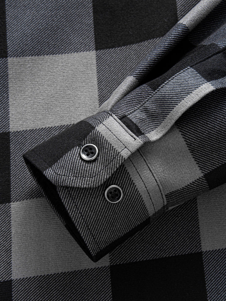 Flanellen fleece gevoerd hoodie shirt