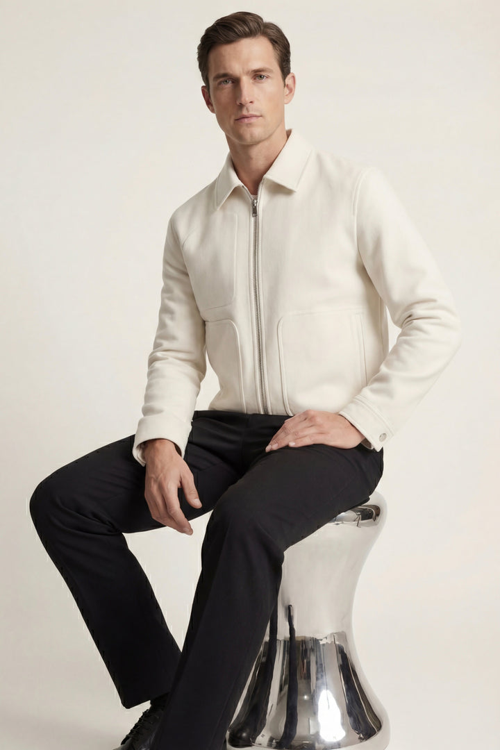Carlo Zip Jacket Ivory