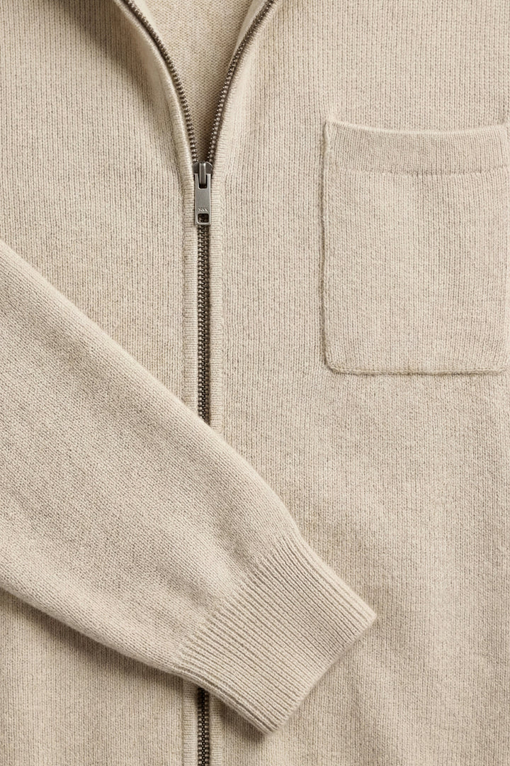 Elviro Cashmere Hooded Zip Set Cream