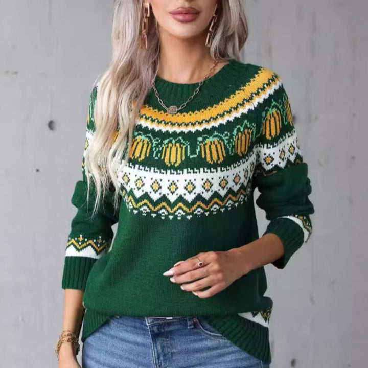 IYONNA™ - Vintage Round Neck Pumpkin Pullover Sweater