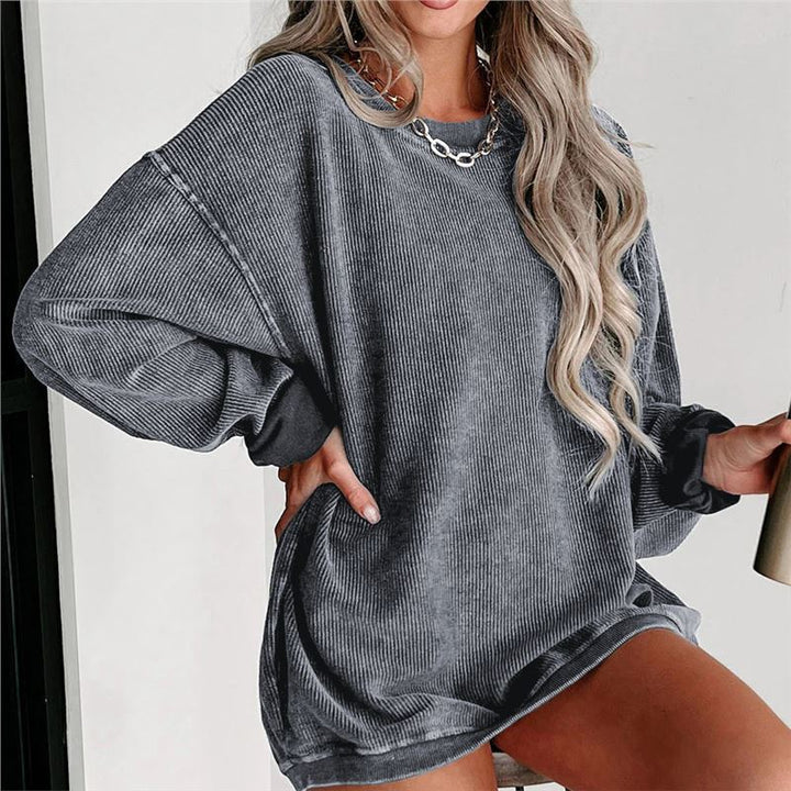 ADELE™ - Casual Drop Shoulder Pullover Sweatshirt