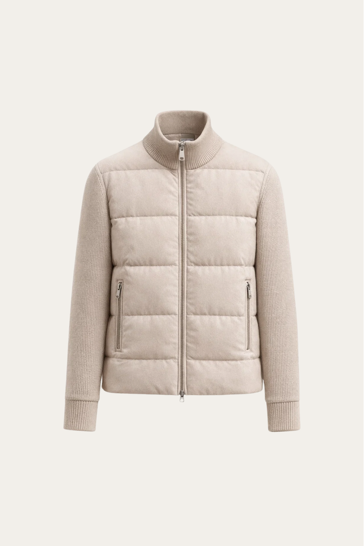 Enea Quilted Knit Jacket Ivory