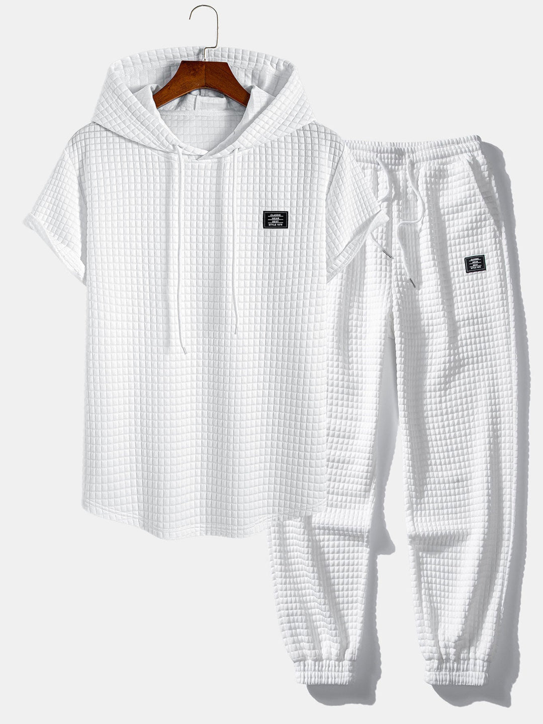 Wafel Hoody Boog Hem T-Shirt & Jogger Broek