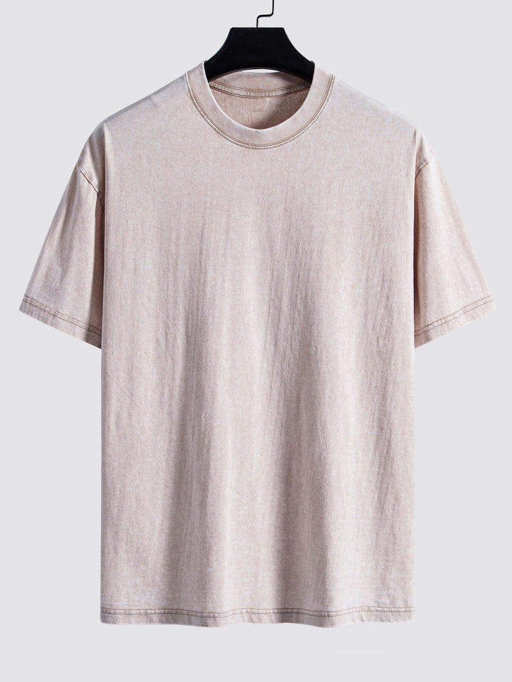 Basis Gewassen Versleten Drop Shoulder Oversized T-Shirt