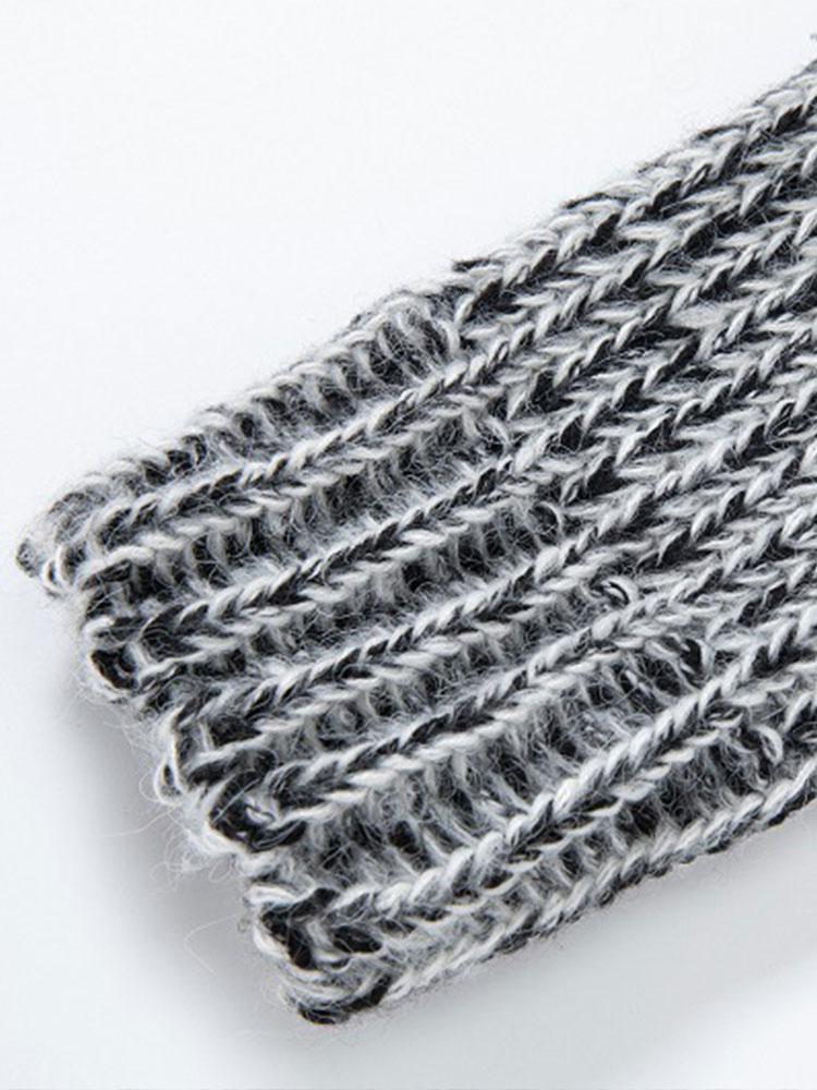 Lange Lijn Hoorn Gesp Kaptrui Gebreide Cardigan