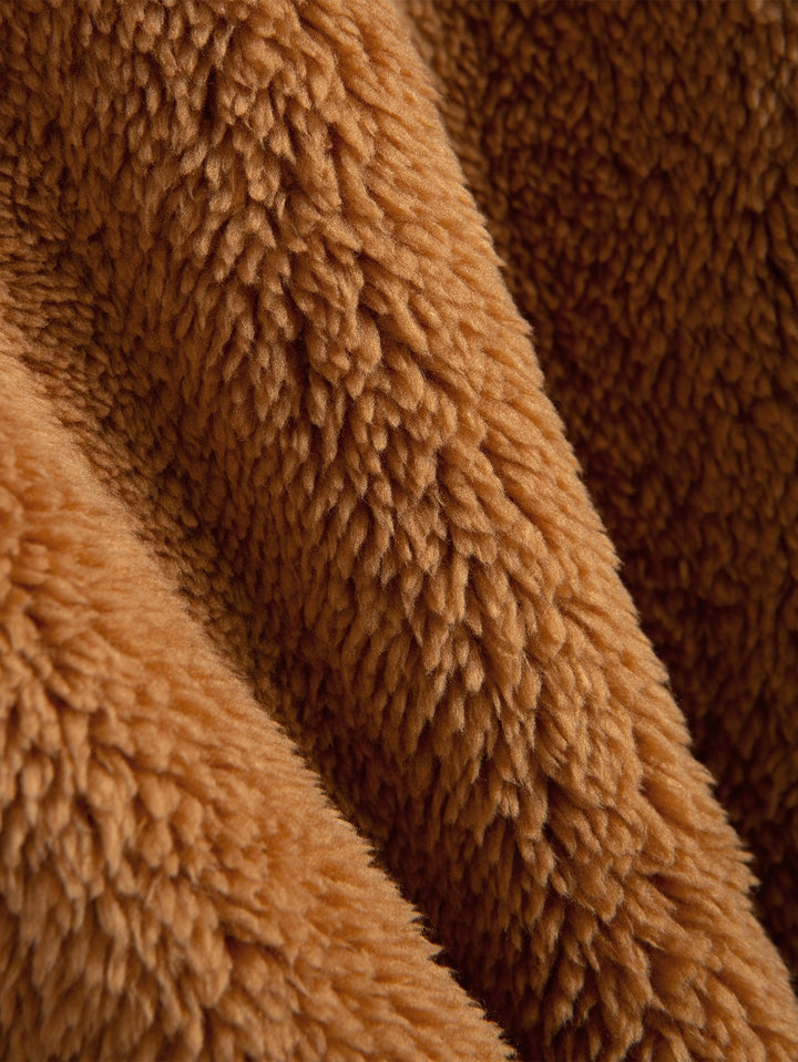 Basic Teddy Zip Up Hoodie