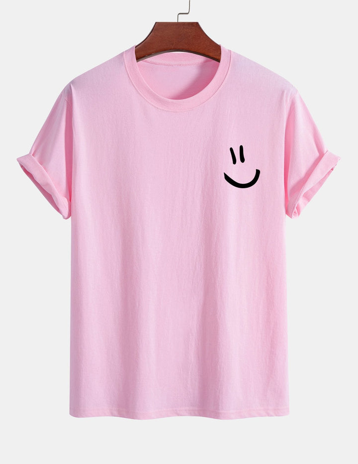 Regular Fit Smiley Face Print Katoenen T-Shirt