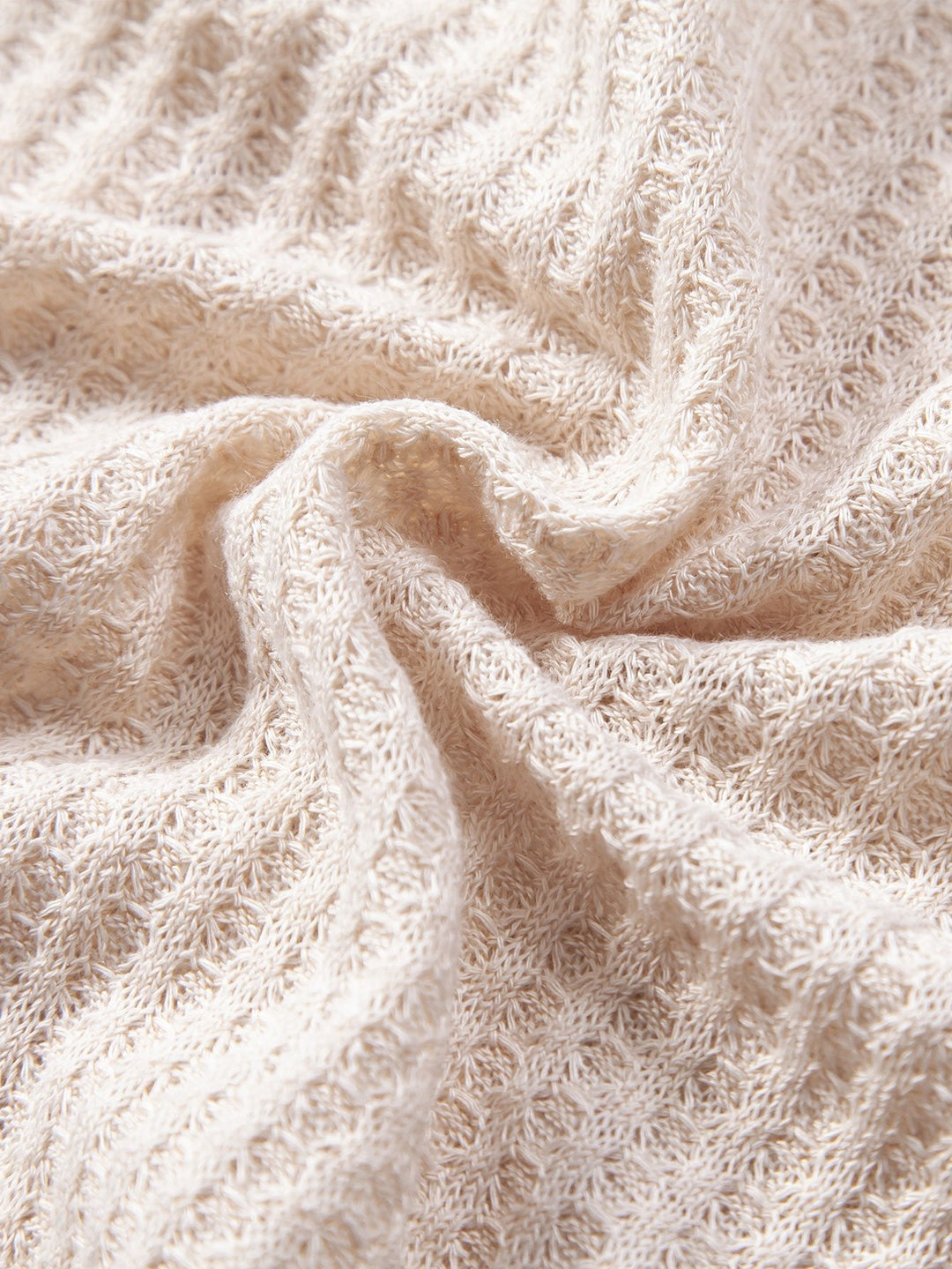 Korte Mouwen Gebreide Wafel Cubaanse Shirt & Rechte Linnen Broek