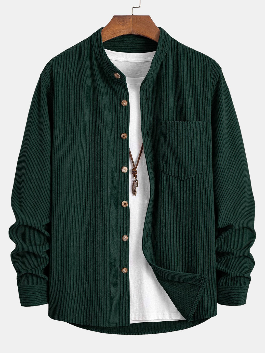 Corduroy Staande Kraag Shirt