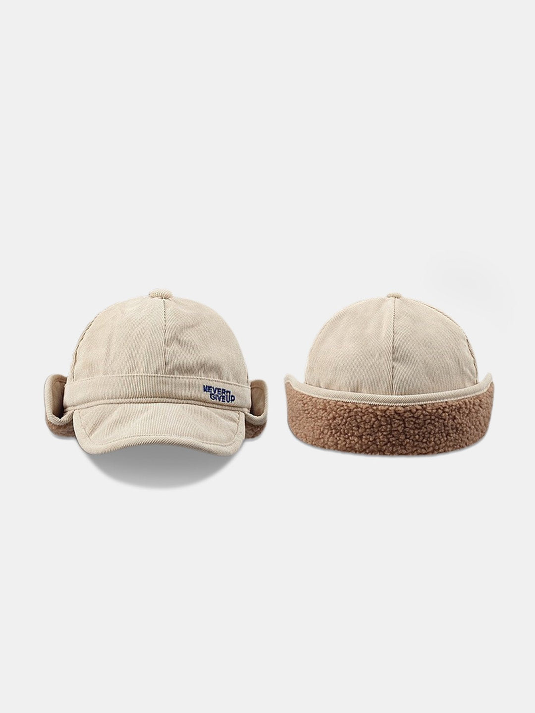 Cotton Sherpa Lining Warm Earmuffs Hat