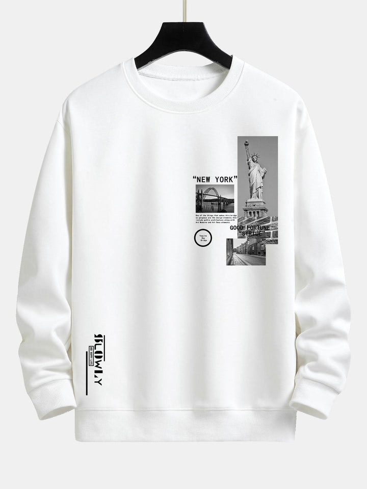 New York Architectuur Print Relax Fit Sweatshirt