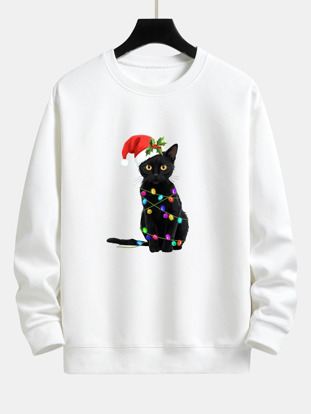 Kerstverlichting Kat Print Relax Fit Sweatshirt