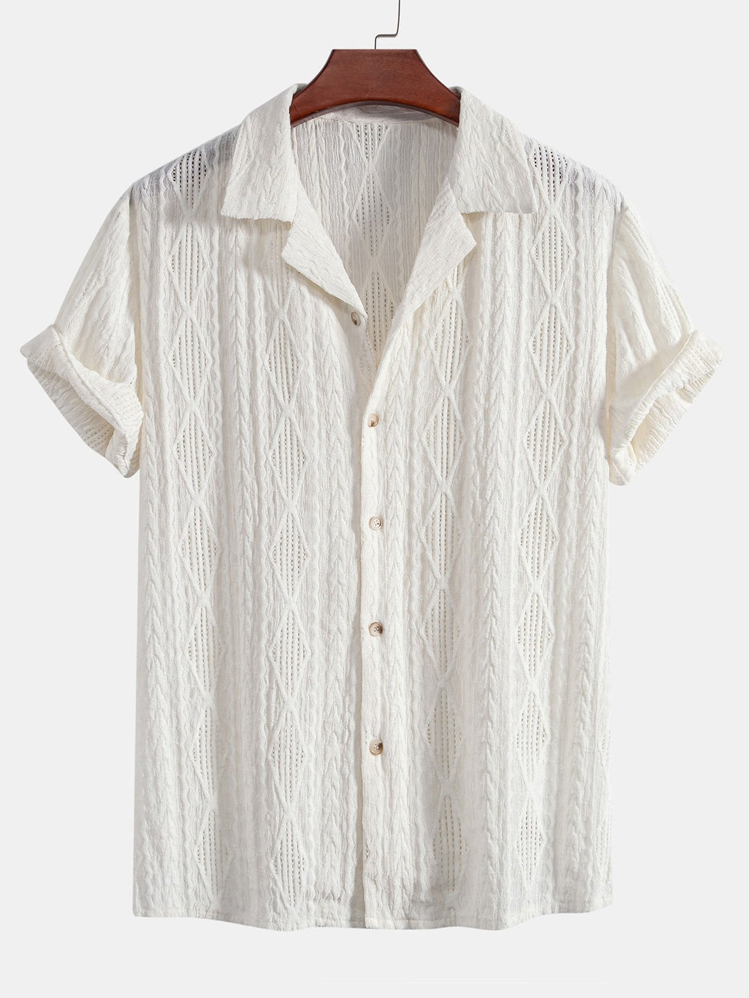 Geometrisch Jacquard Cubaanse Shirt