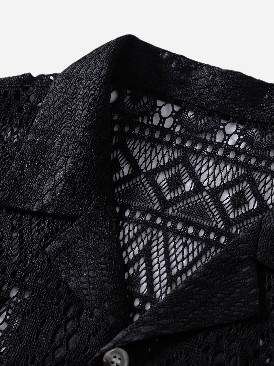 Korte Mouwen Geometrisch Textuur Cuban Shirt