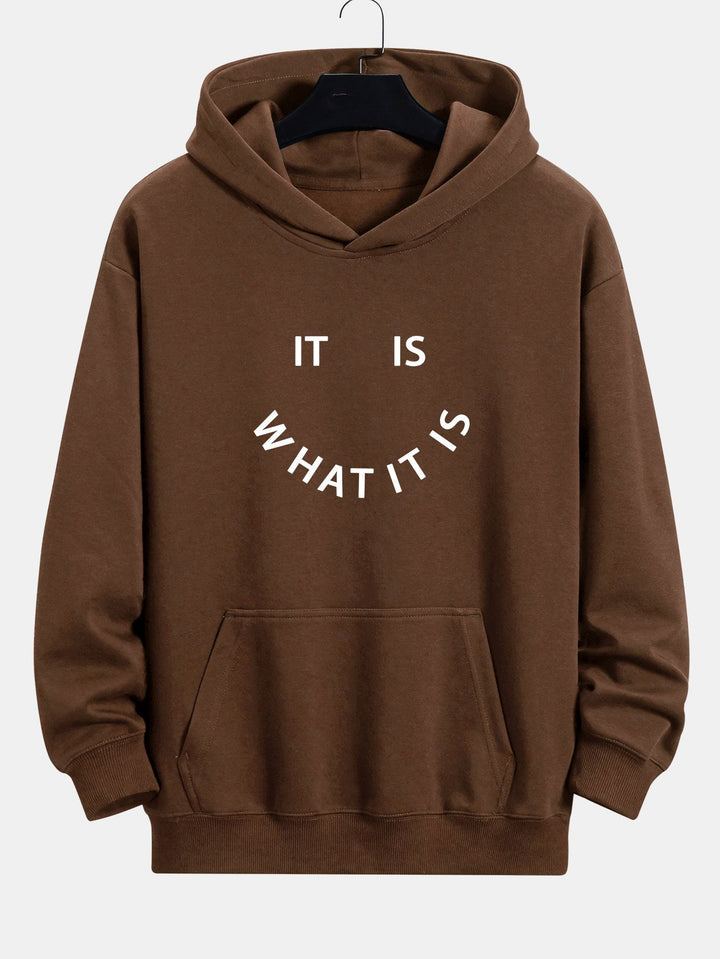 Het Is Wat Het Is Print Relax Fit Hoodie