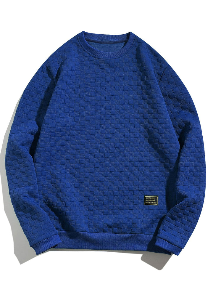 Damast Sweatshirt met Schaakbordpatroon