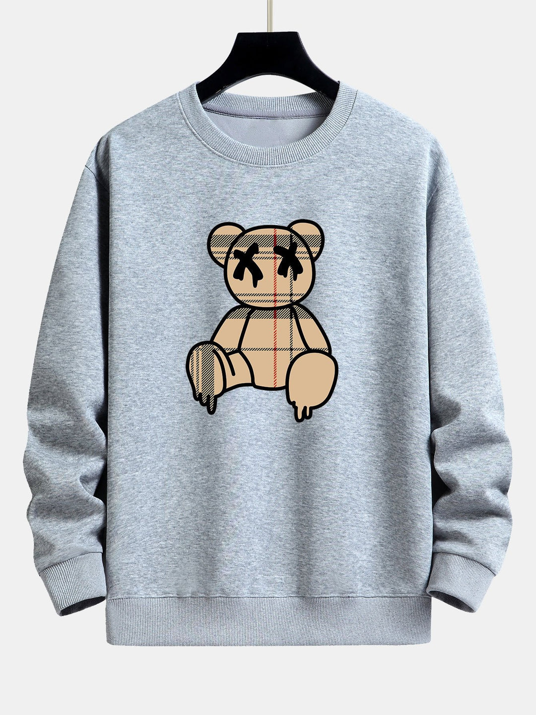 Geruite patroon oplosbare beerprint relax fit sweatshirt