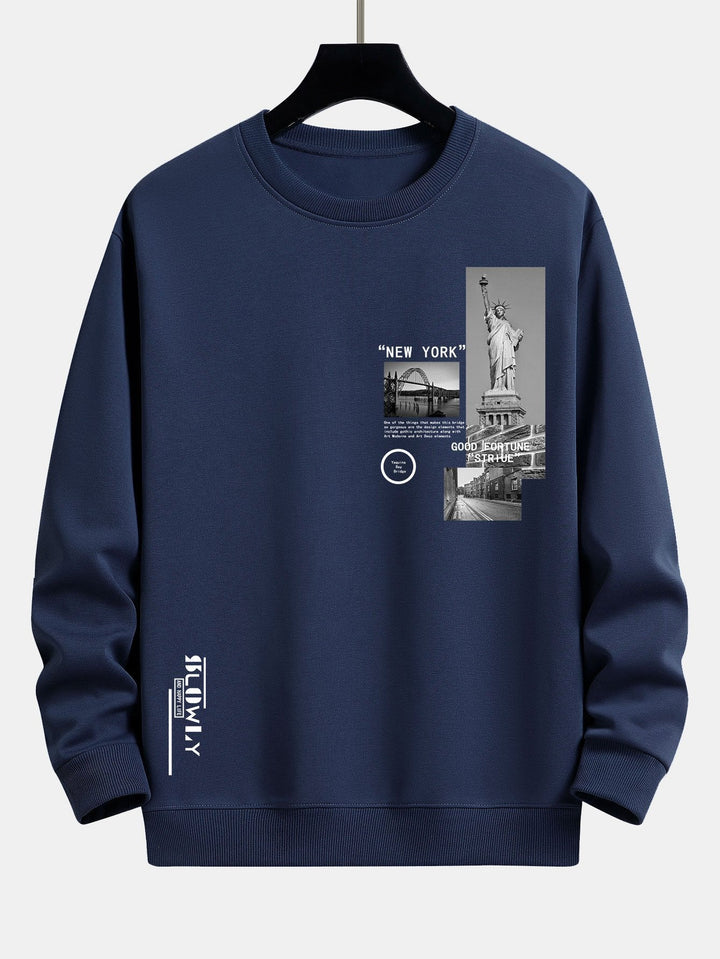 New York Architectuur Print Relax Fit Sweatshirt