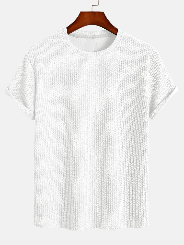 Muscle Fit Geribbelde T-Shirt