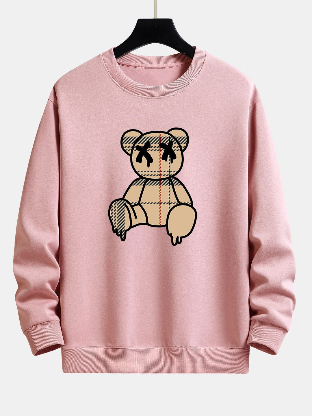 Geruite patroon oplosbare beerprint relax fit sweatshirt & joggerbroek