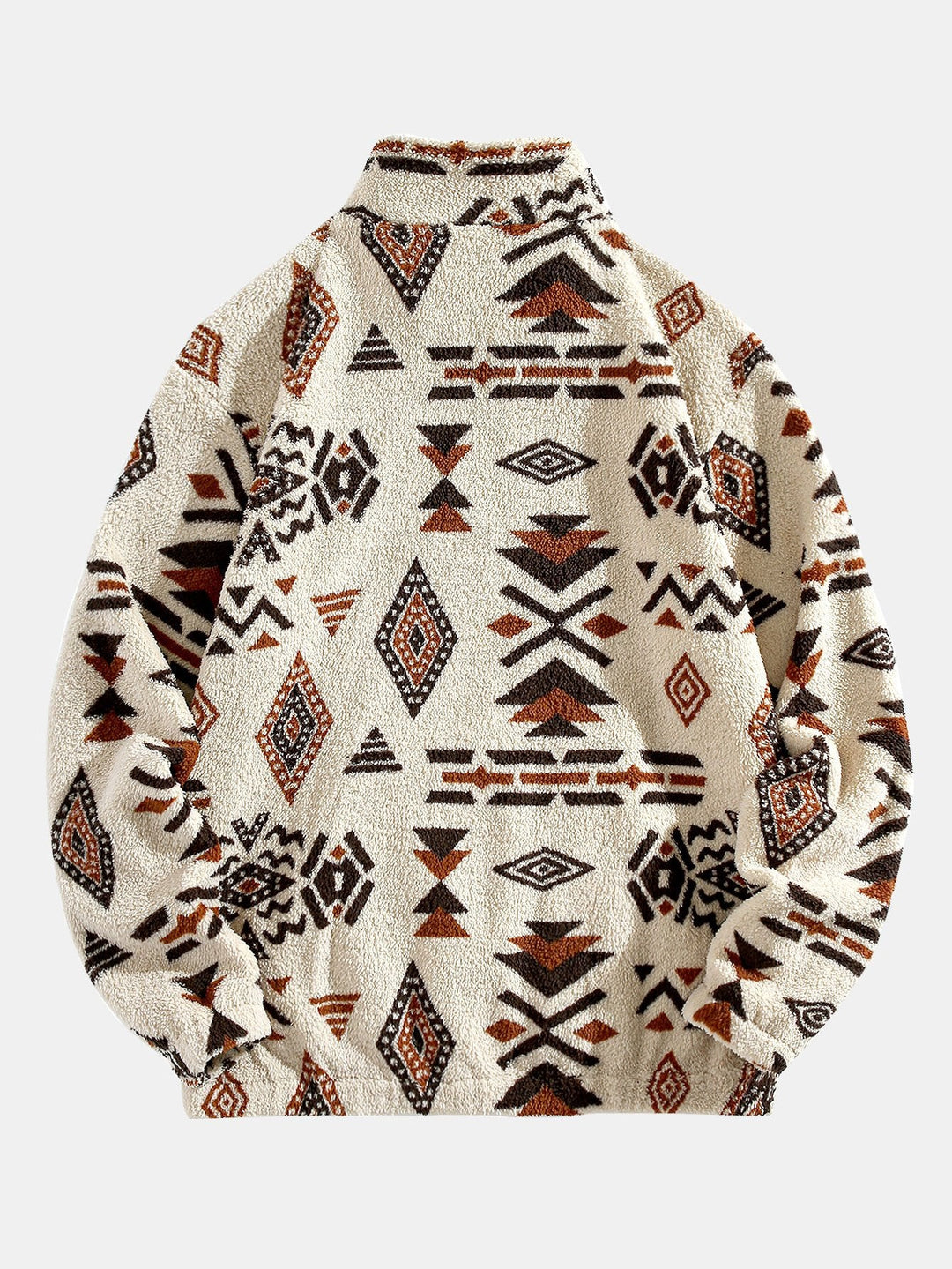 Quarter Zip Aztec Print Teddy Sweatshirt