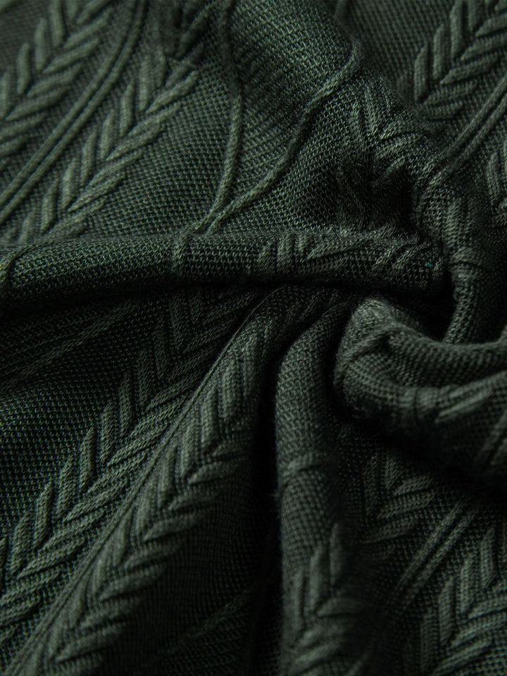 Gebreide Geometrische Ruit Jacquard Cubaanse Shirt