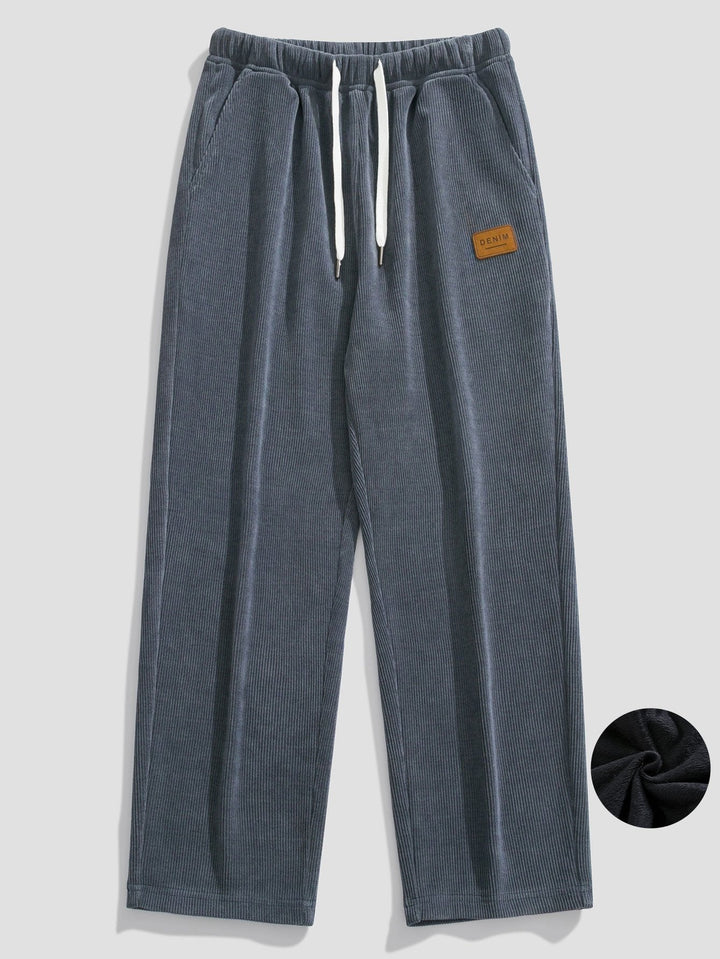 Polar Fleece Lined Straight Corduroy Pants