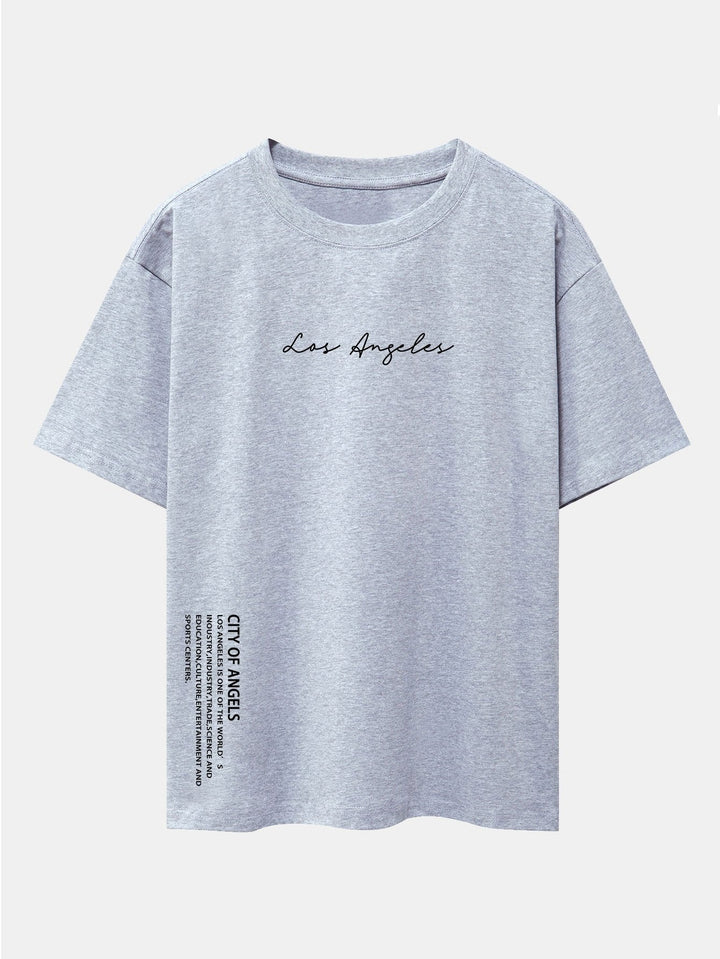 Los Angeles Print Drop Shoulder Oversize T-Shirt
