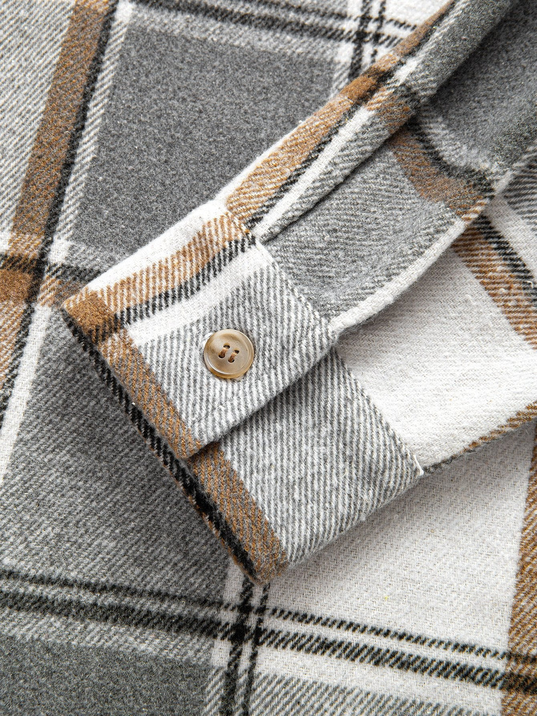 Relax Fit Contrast Corduroy Geruite Hoodie Shirt