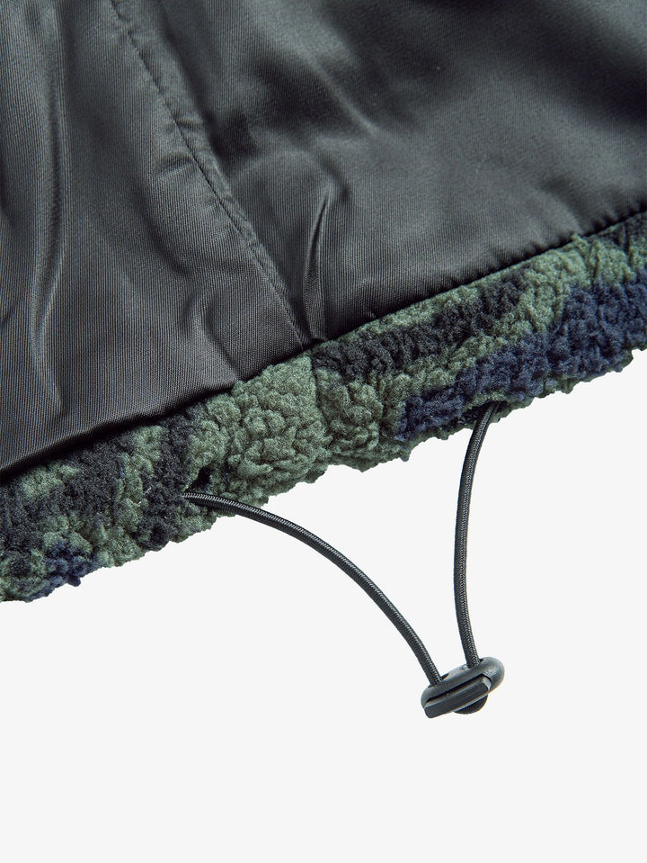 Azteekse Print Patchwork Teddy Fleece Jas