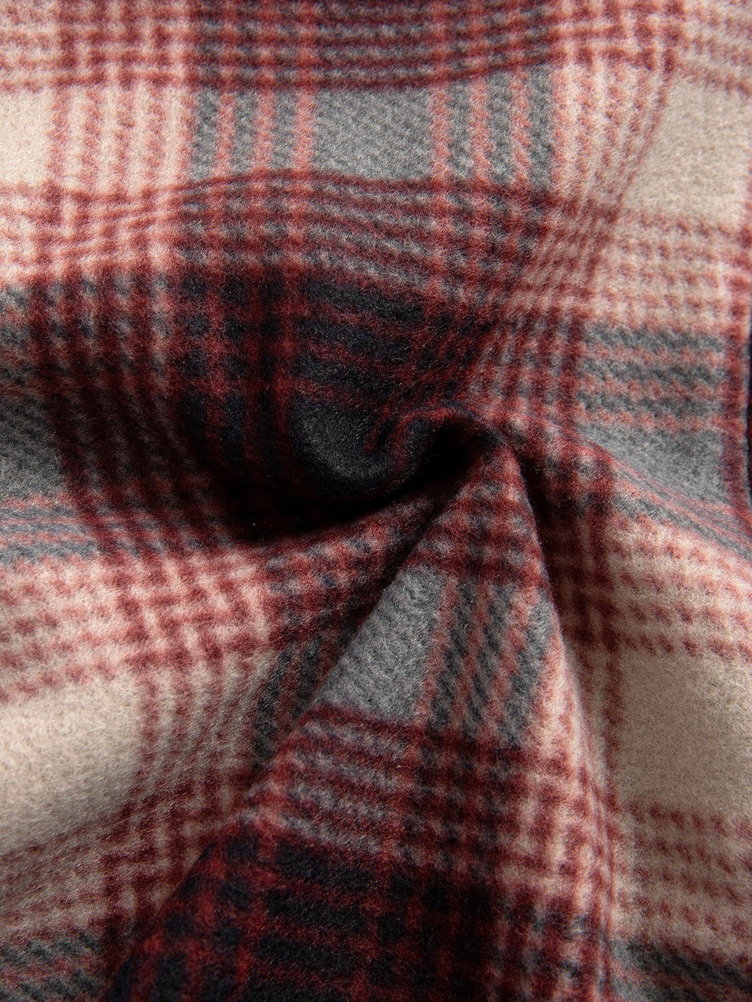 Teddy Fleece Gevoerde Flanellen Ruit Hoodie