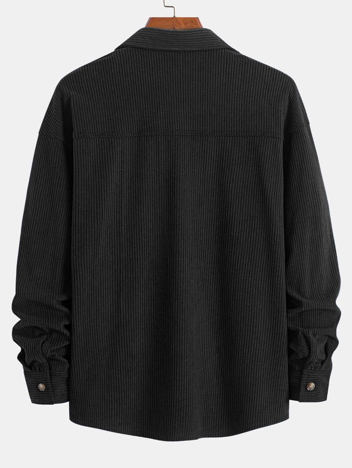 Relax Fit Corduroy Ruit Patchwork Shirt