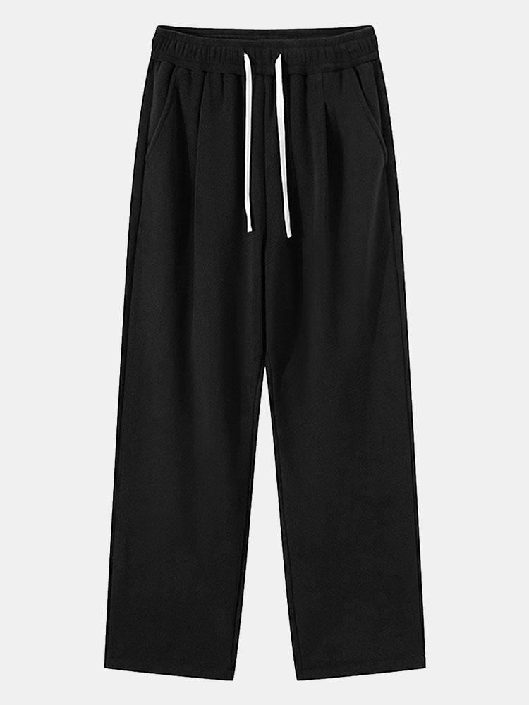 Polar Fleece Loose Fit Rechte Pijpen Broek