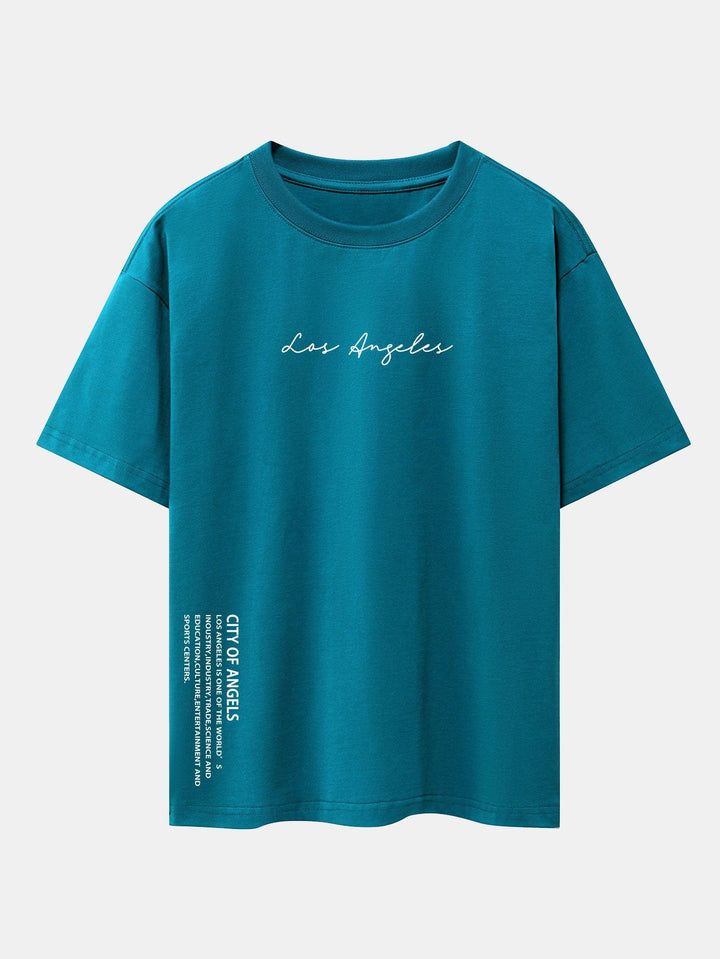 Los Angeles Print Drop Shoulder Oversize T-Shirt