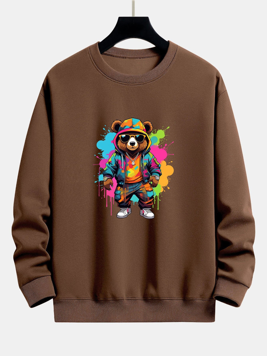 Splash Kleurrijke Beer Print Relax Fit Sweatshirt