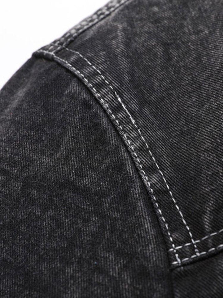 Teddy Gevoerde Gewassen Denim Jas