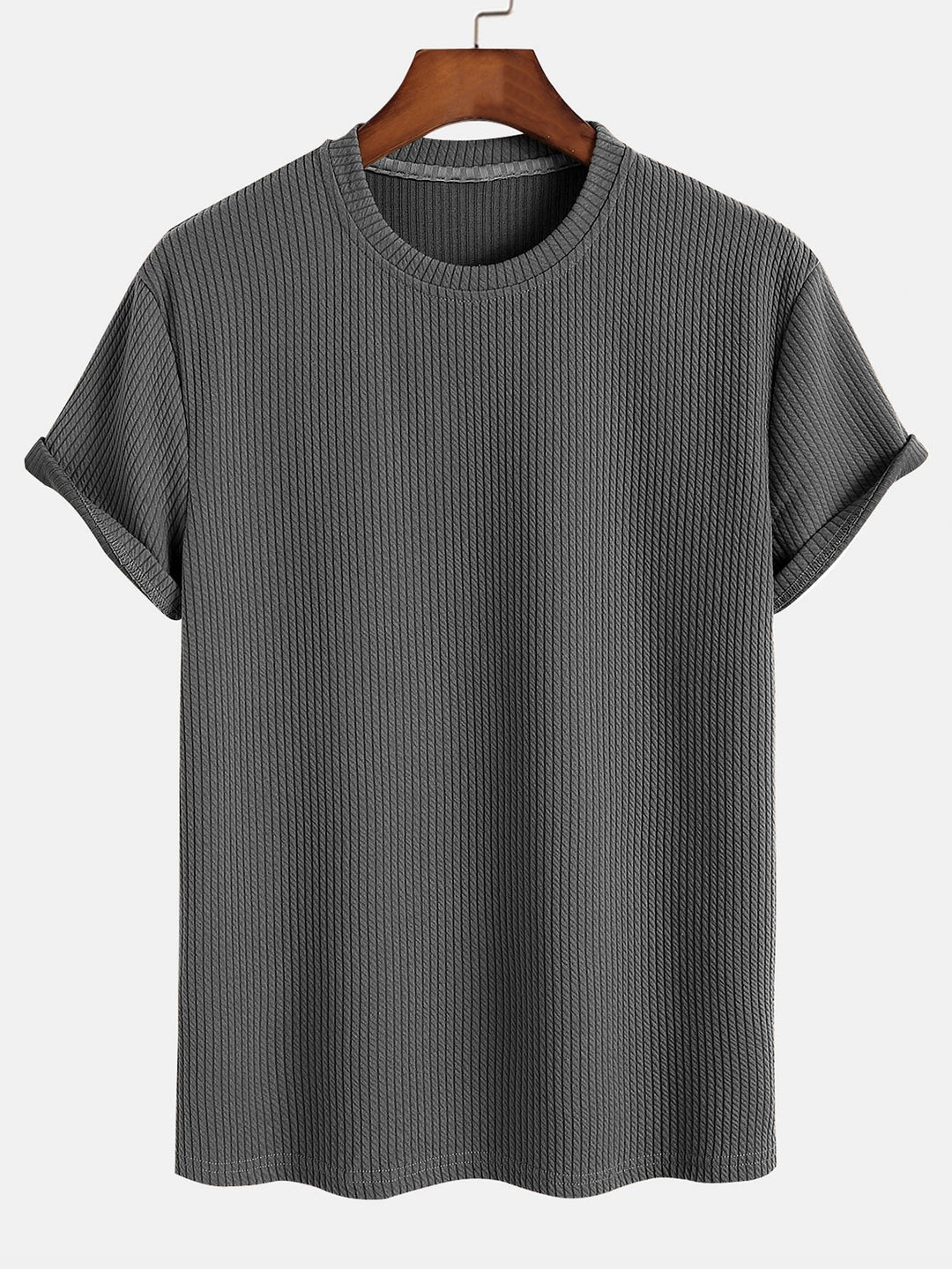 Muscle Fit Geribbelde T-Shirt