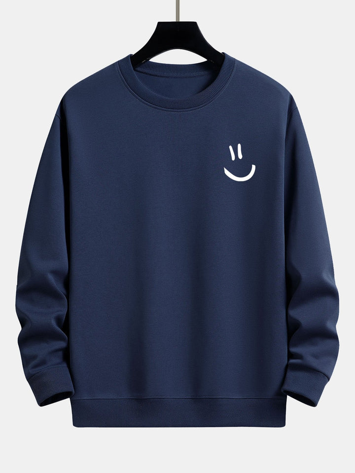 Smiley Face Print Relax Fit Sweatshirt